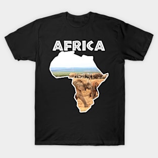 African Wildlife Continent Elephant Cameo T-Shirt